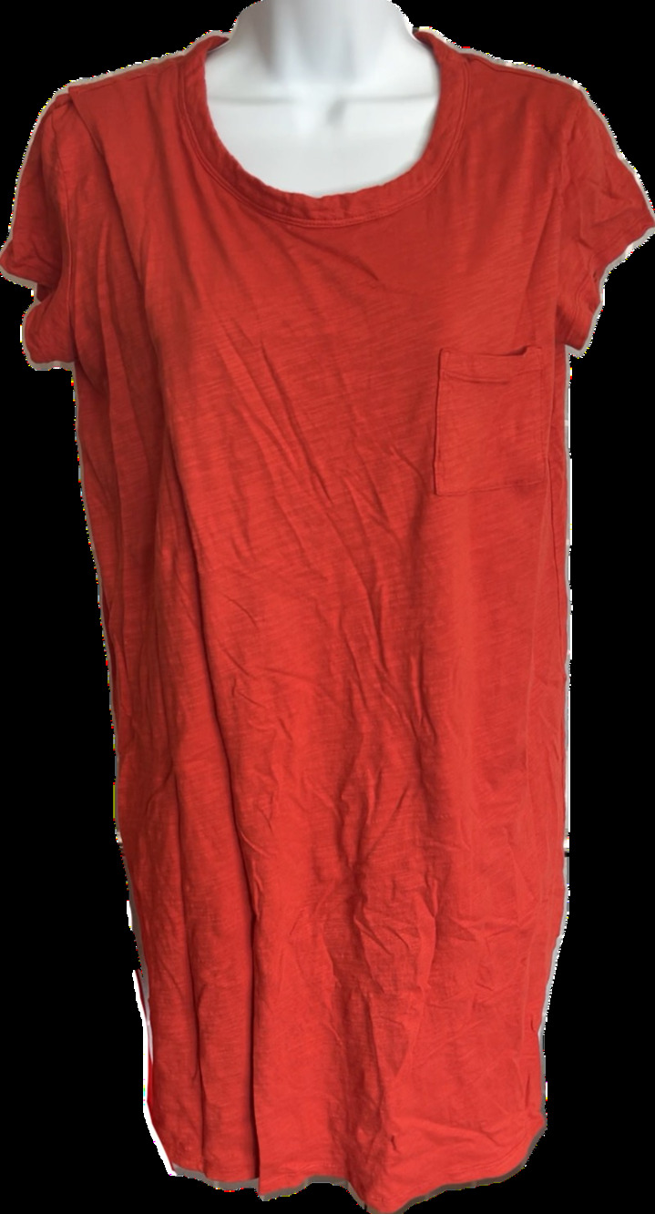 Mododoc burnout faux wrap drape tee shirt mini dress burnt orange Small NWOT